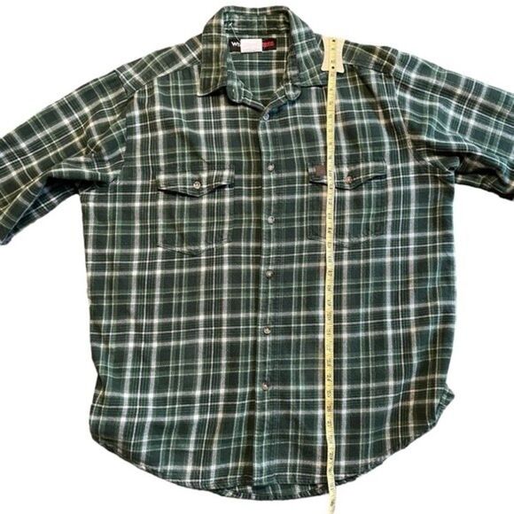 Wrangler Riggs Workwear Long Sleeve Heavy Flannel Shirt Shacket Size XL - Picture 9 of 9